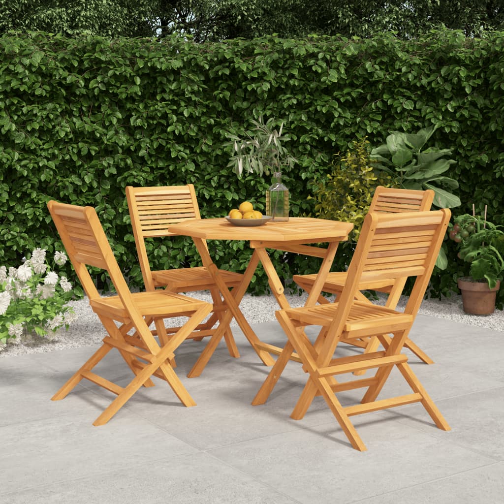 Ensemble à manger de jardin 5 pcs Bois de teck massif - XIOS