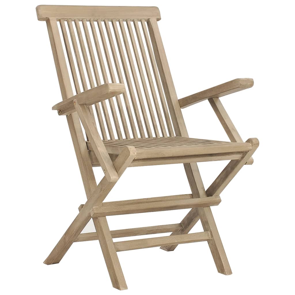 Salon de jardin 7 pcs gris bois de teck solide - XIOS