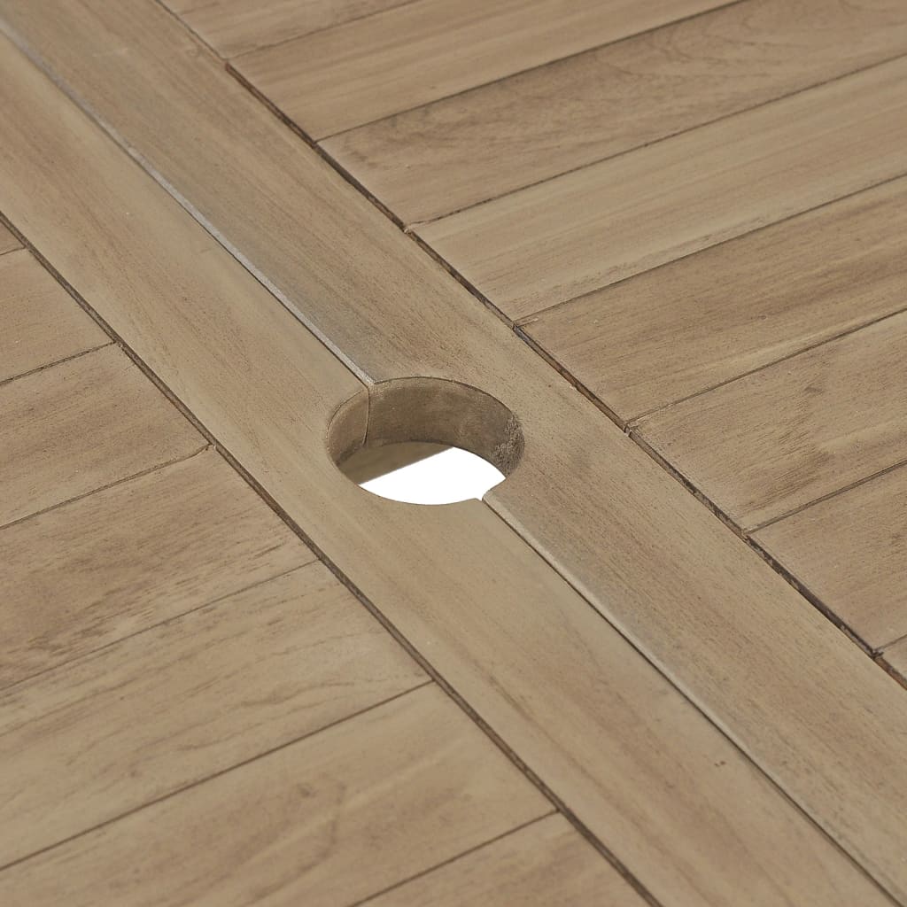 Salon de jardin 7 pcs gris bois de teck solide - XIOS