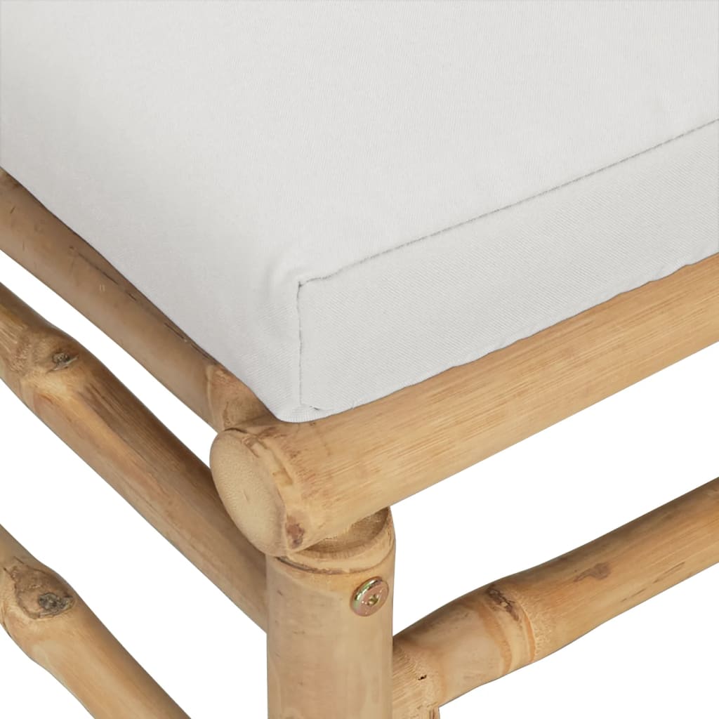 Salon de jardin 4 pcs avec coussins gris clair bambou