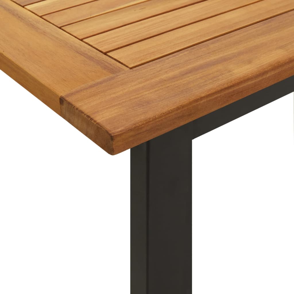 Ensemble à manger de jardin 5 pcs bois d'acacia massif et métal