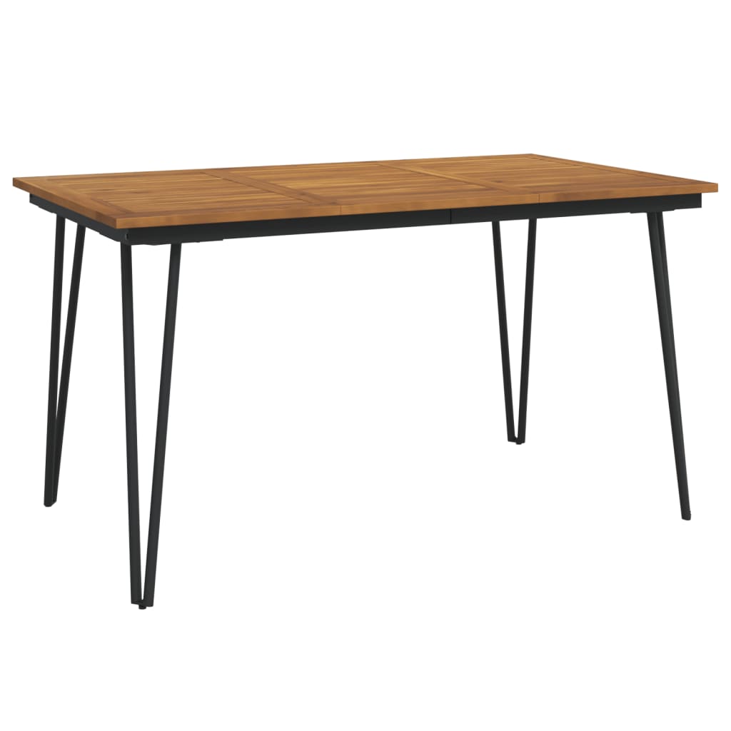 Ensemble à manger de jardin 5 pcs bois d'acacia massif et métal