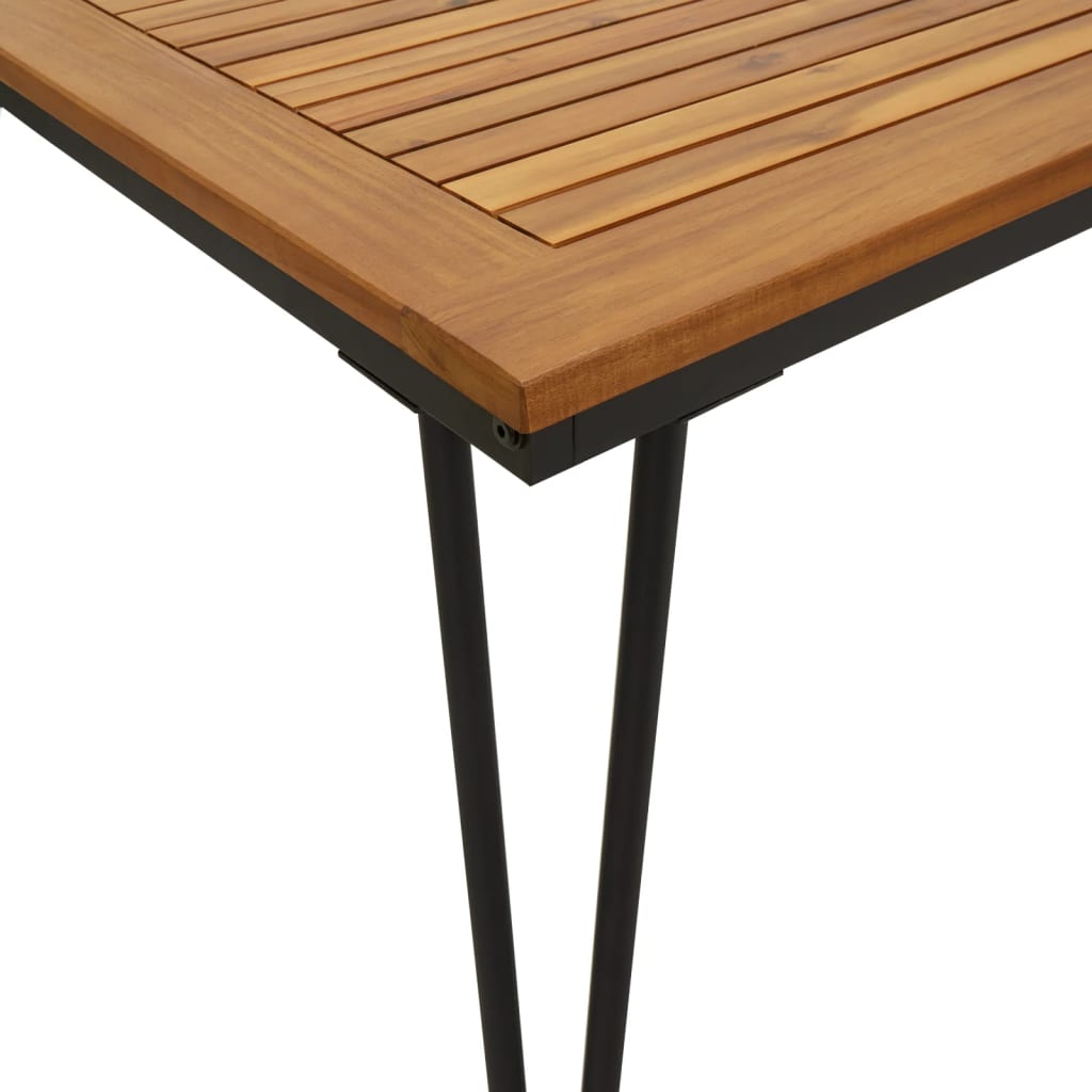Ensemble à manger de jardin 5 pcs bois d'acacia massif et métal