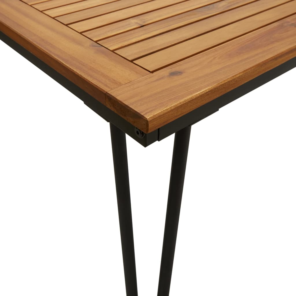Ensemble à manger de jardin 5 pcs bois d'acacia massif et métal