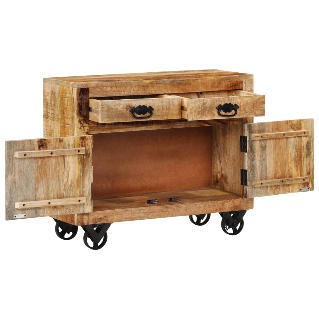 Buffet 80x30x65 cm bois de manguier brut massif - XIOS
