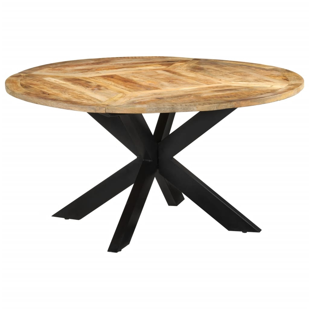 Table à dîner Ø150x76 cm bois de manguier massif brut - XIOS