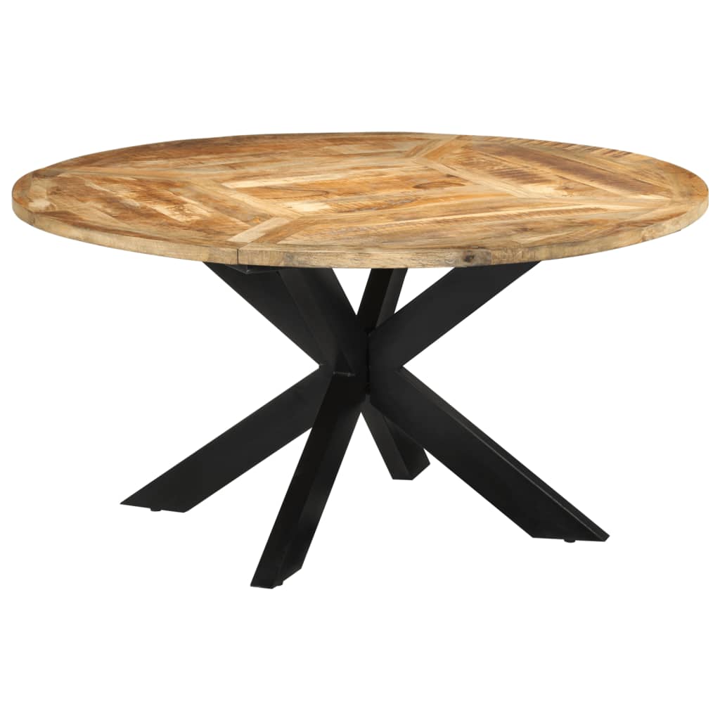 Table à dîner Ø150x76 cm bois de manguier massif brut - XIOS