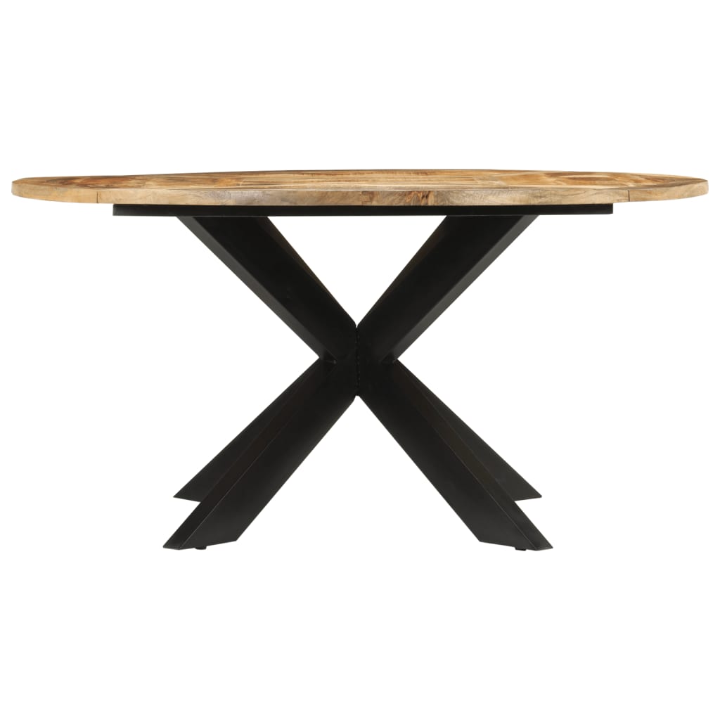 Table à dîner Ø150x76 cm bois de manguier massif brut
