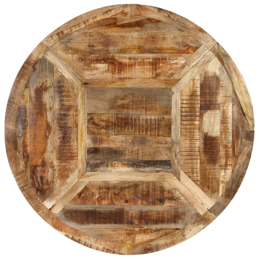 Table à dîner Ø150x76 cm bois de manguier massif brut