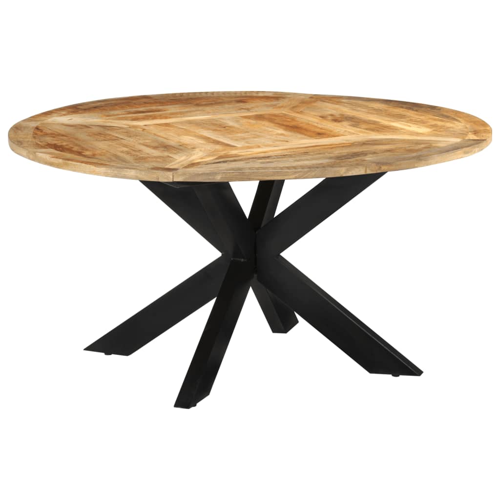 Table à dîner Ø150x76 cm bois de manguier massif brut - XIOS