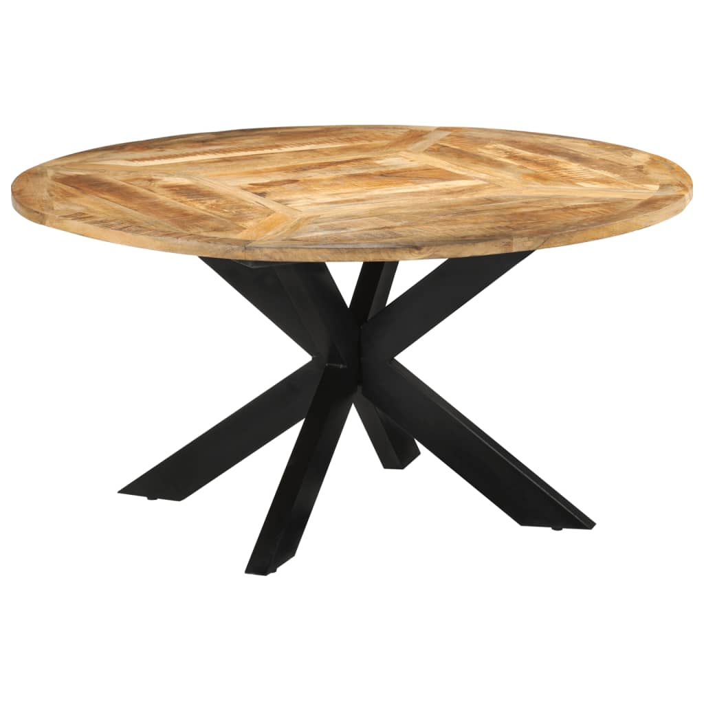 Table à dîner Ø150x76 cm bois de manguier massif brut - XIOS