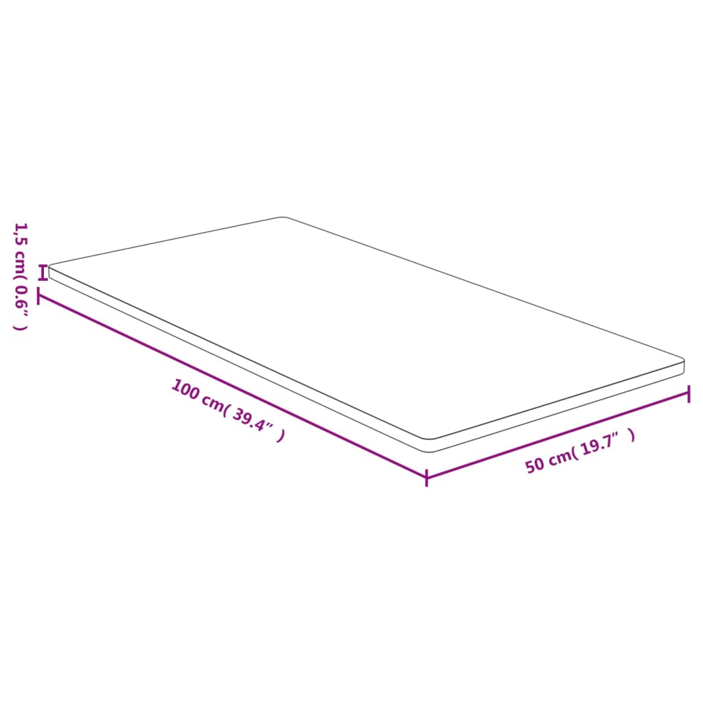 Dessus de table 50x100x1,5 cm bambou - XIOS