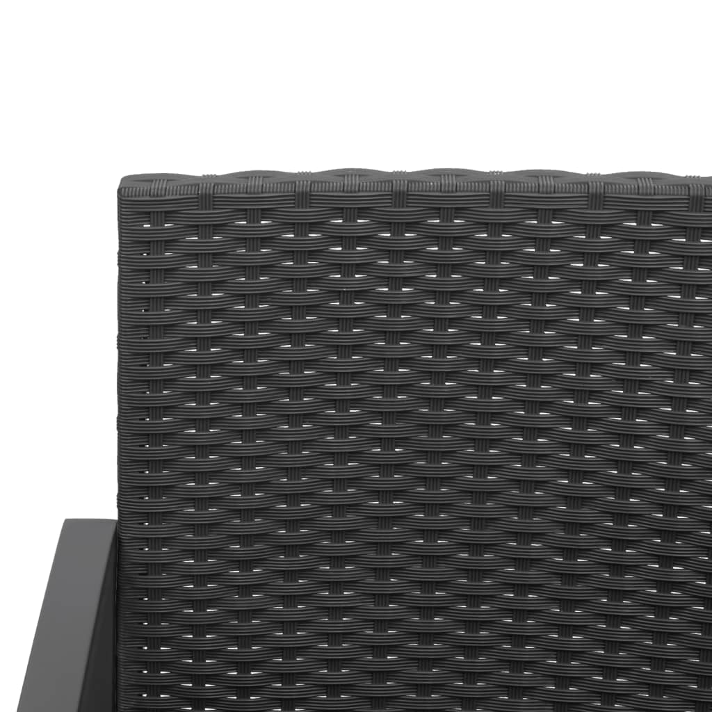 Ensemble à manger de jardin avec coussins 3 pcs noir rotin PP - XIOS