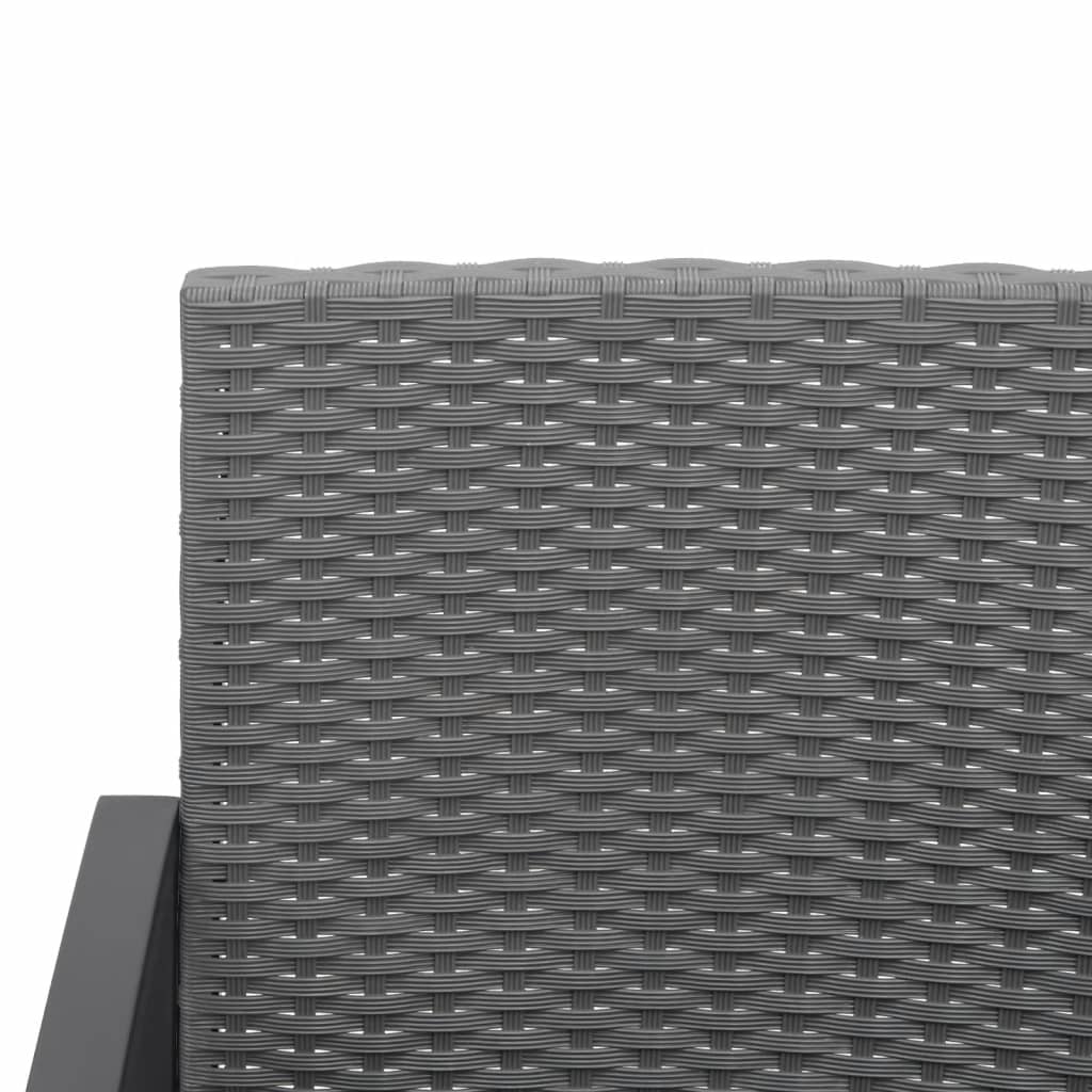 Ensemble à manger de jardin coussins 3 pcs gris foncé rotin PP - XIOS