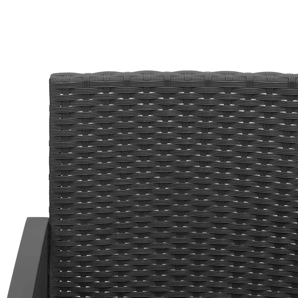 Ensemble à manger de jardin avec coussins 5 pcs noir rotin PP - XIOS