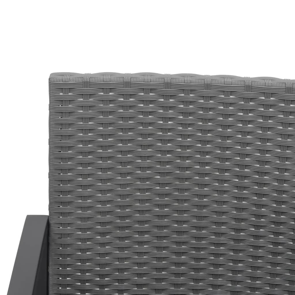 Ensemble à manger de jardin coussins 5 pcs gris foncé rotin PP - XIOS