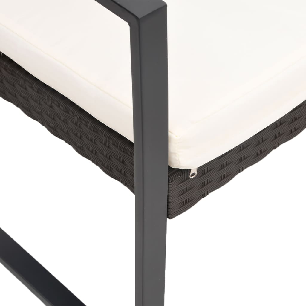 Ensemble à manger de jardin avec coussins 5 pcs marron rotin PP - XIOS