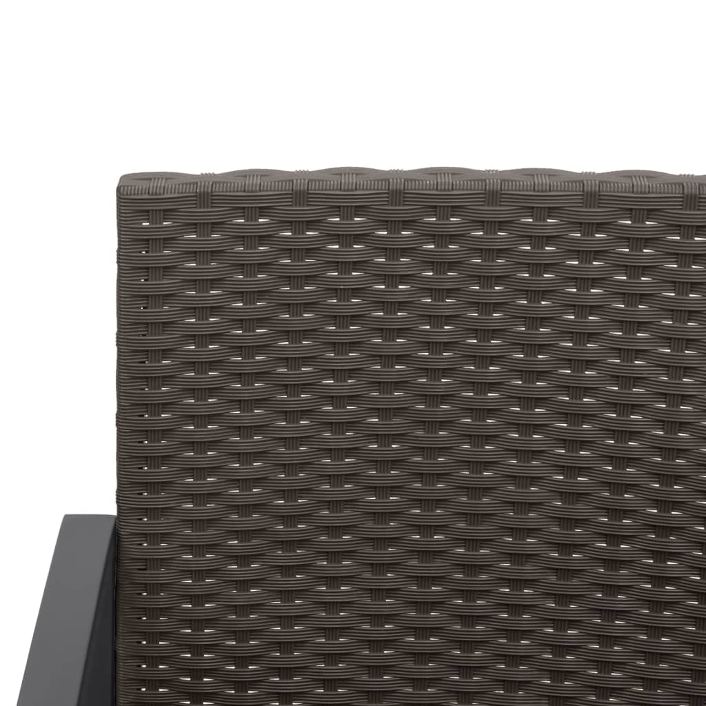 Ensemble à manger de jardin avec coussins 5 pcs marron rotin PP - XIOS