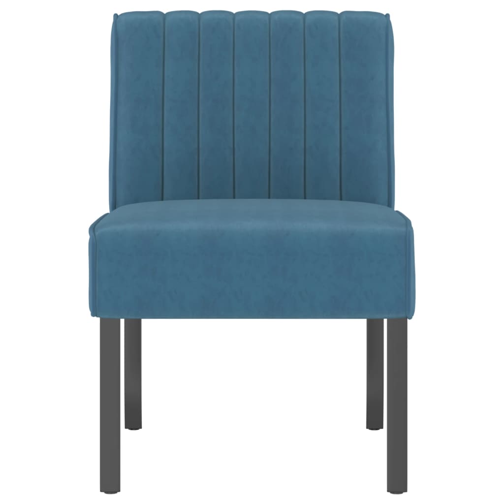 Fauteuil sans accoudoirs bleu velours - XIOS