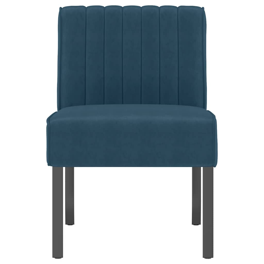 Fauteuil sans accoudoirs bleu velours - XIOS