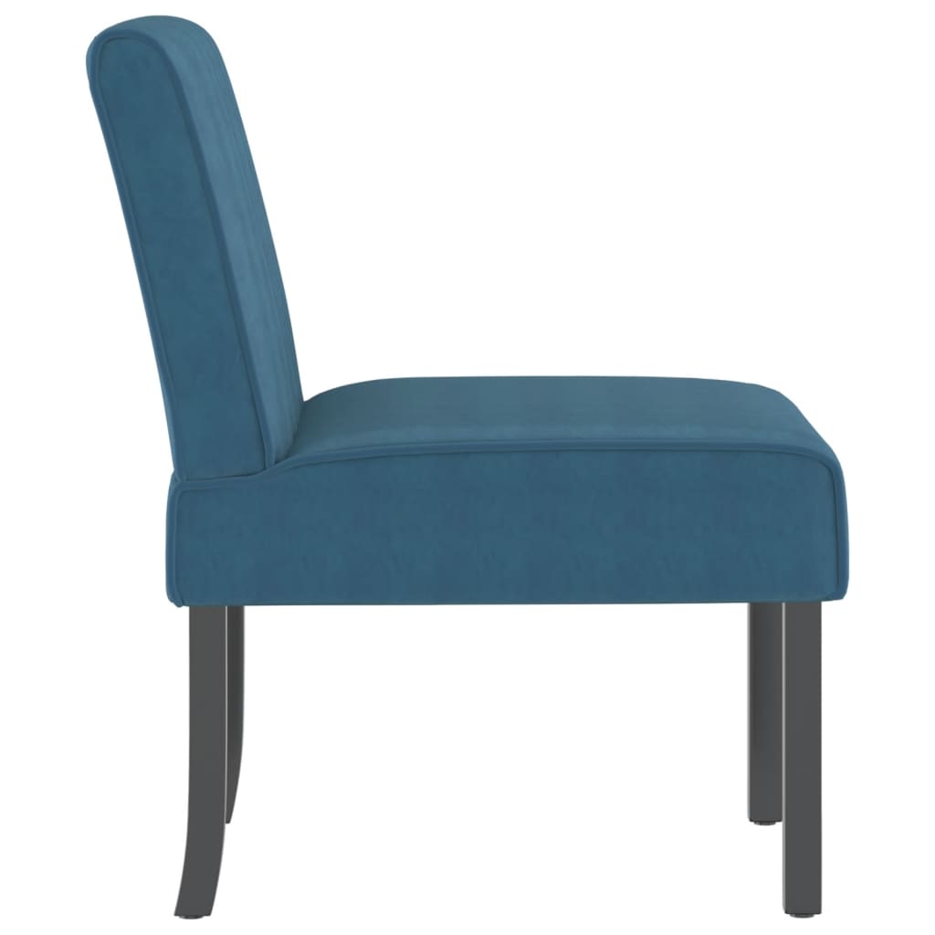 Fauteuil sans accoudoirs bleu velours - XIOS
