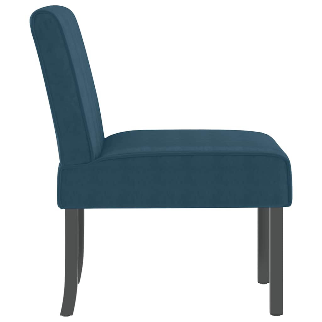 Fauteuil sans accoudoirs bleu velours - XIOS