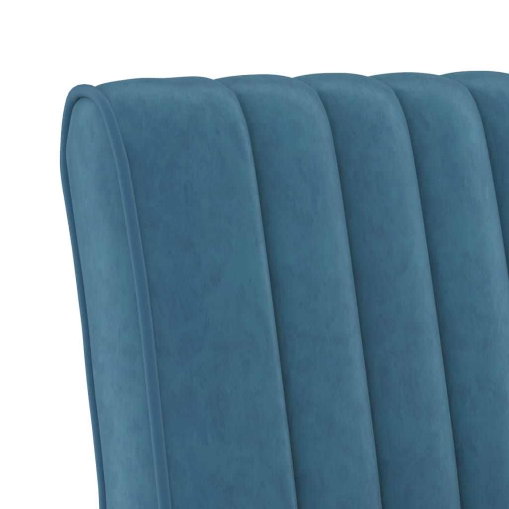 Fauteuil sans accoudoirs bleu velours - XIOS