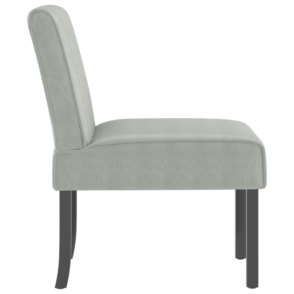 Fauteuil sans accoudoirs gris clair velours - XIOS