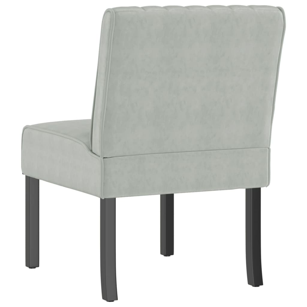 Fauteuil sans accoudoirs gris clair velours - XIOS