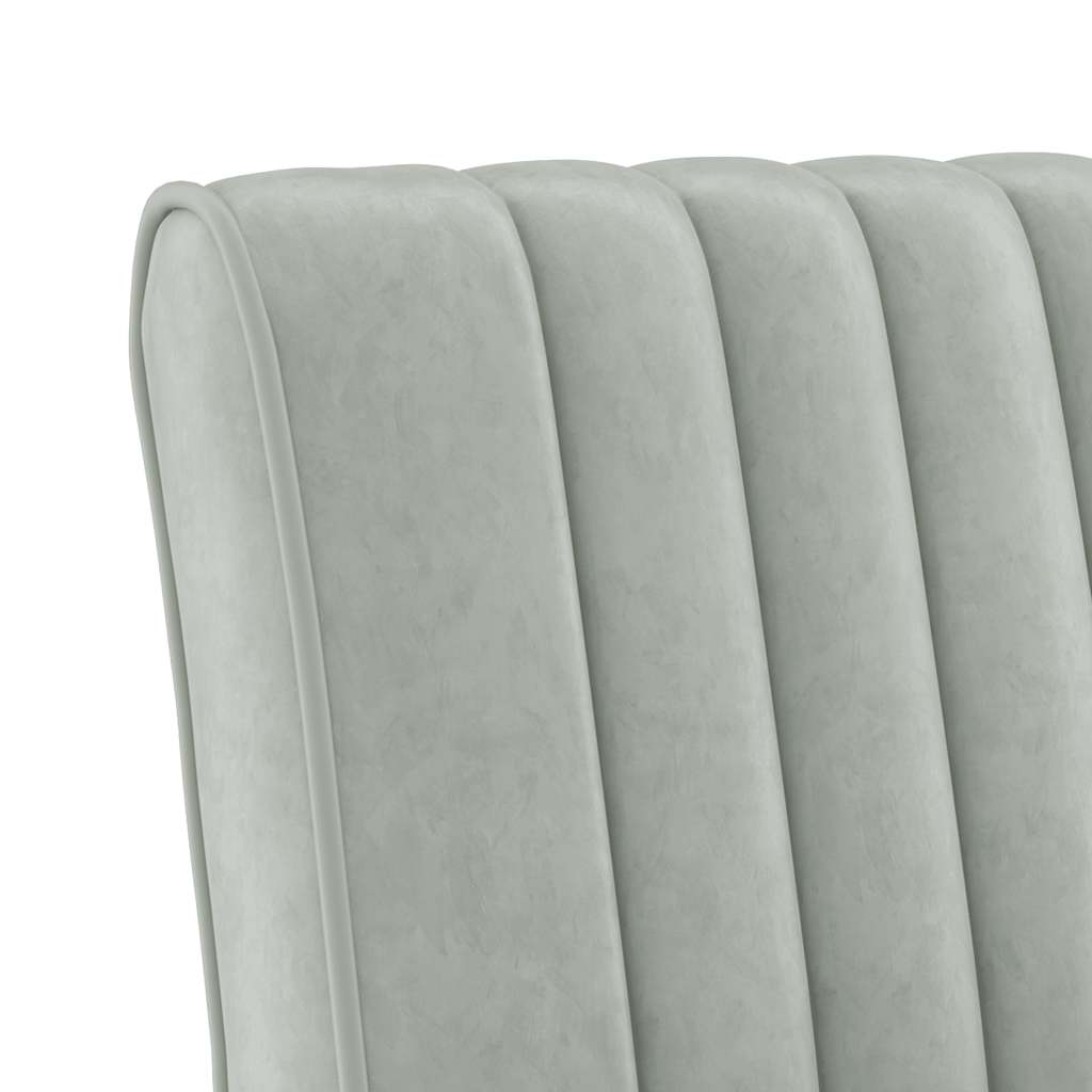 Fauteuil sans accoudoirs gris clair velours - XIOS