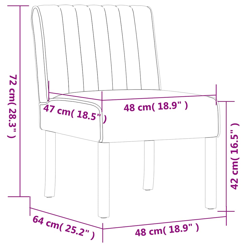 Fauteuil sans accoudoirs gris clair velours - XIOS