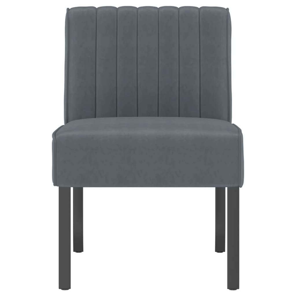 Fauteuil sans accoudoirs gris foncé velours - XIOS