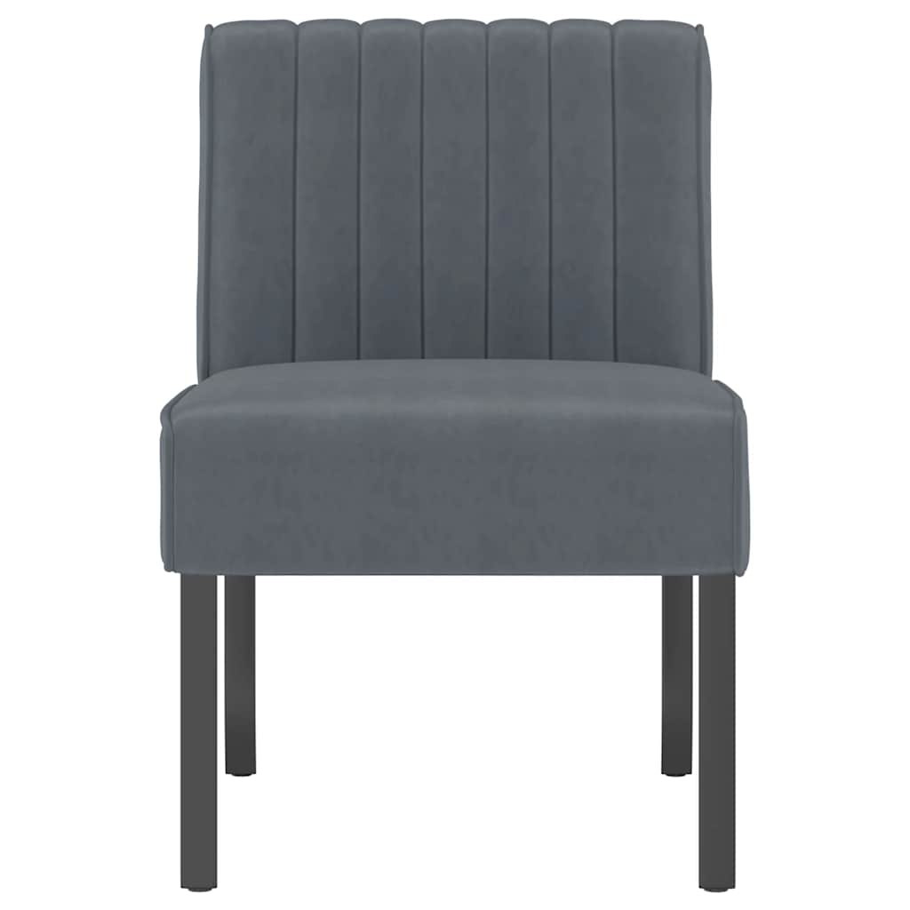 Fauteuil sans accoudoirs gris foncé velours - XIOS