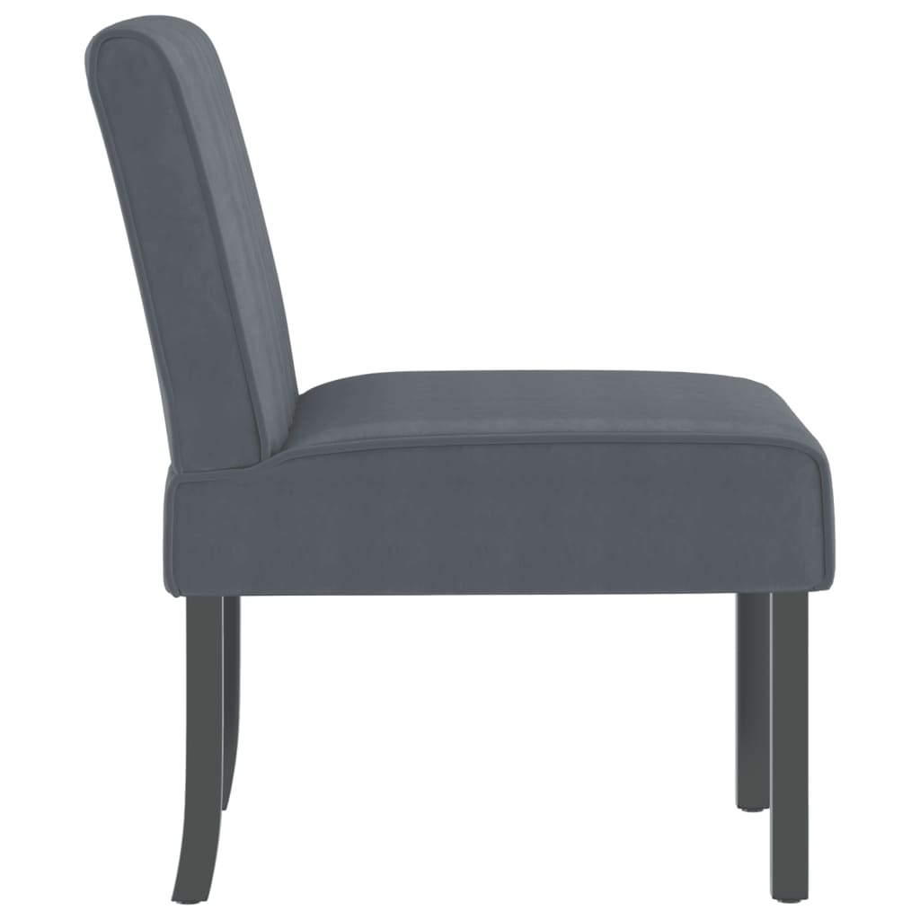 Fauteuil sans accoudoirs gris foncé velours - XIOS