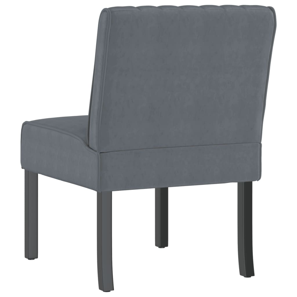 Fauteuil sans accoudoirs gris foncé velours - XIOS