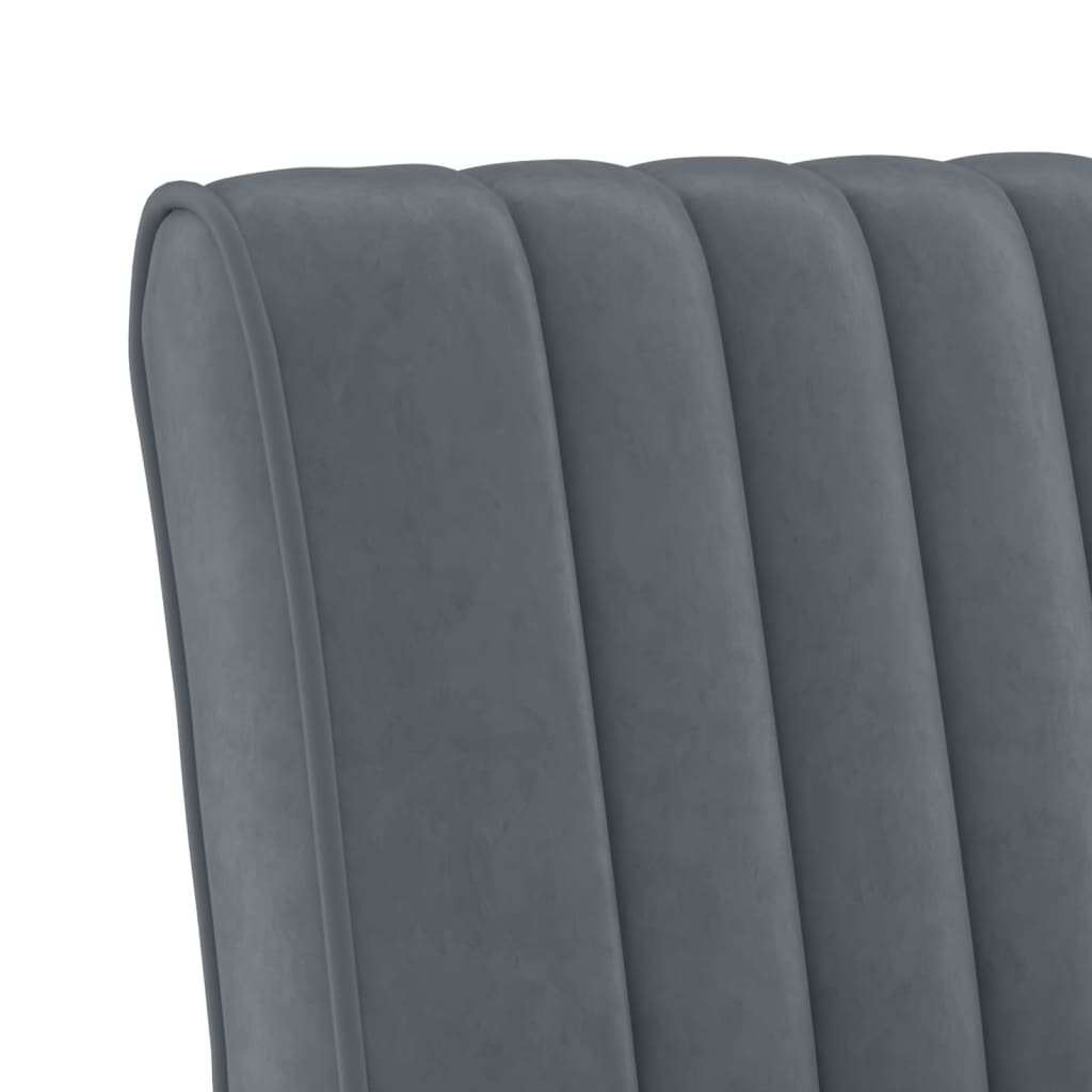 Fauteuil sans accoudoirs gris foncé velours - XIOS
