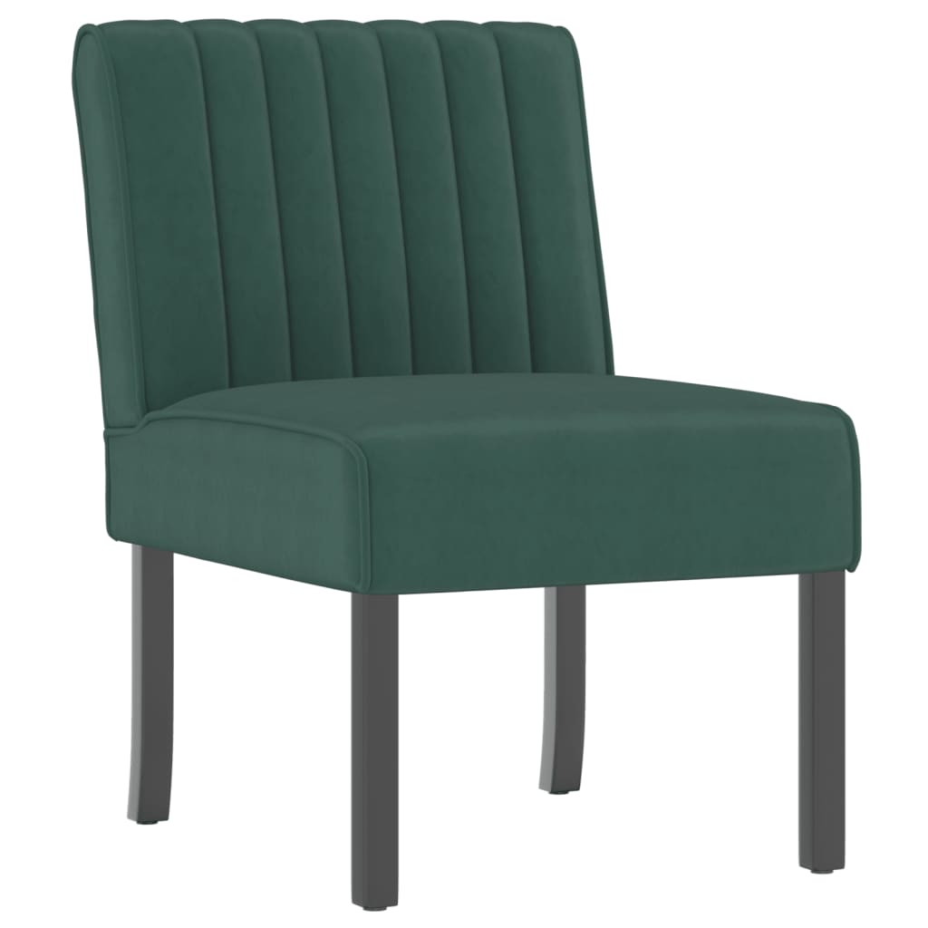 Fauteuil sans accoudoirs vert foncé velours - XIOS