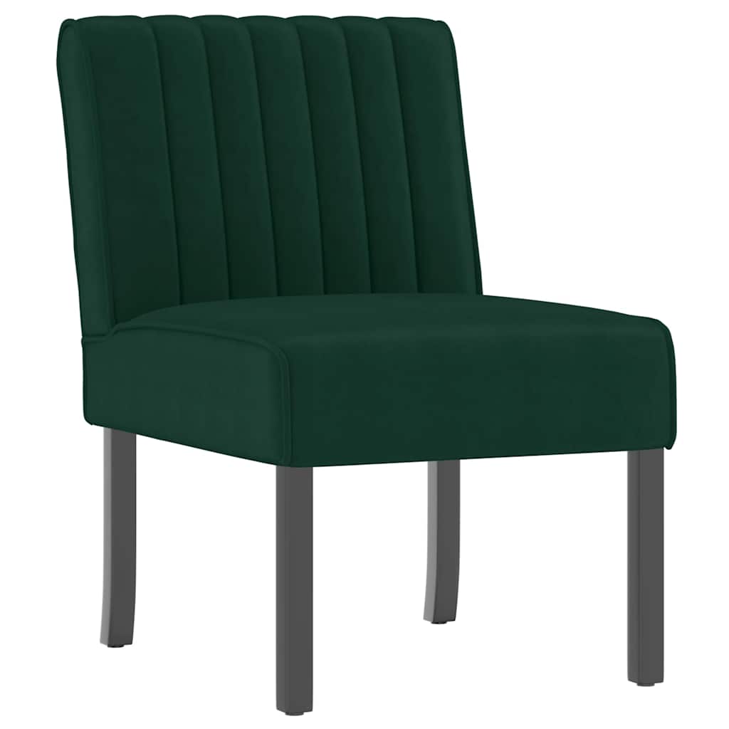 Fauteuil sans accoudoirs vert foncé velours - XIOS