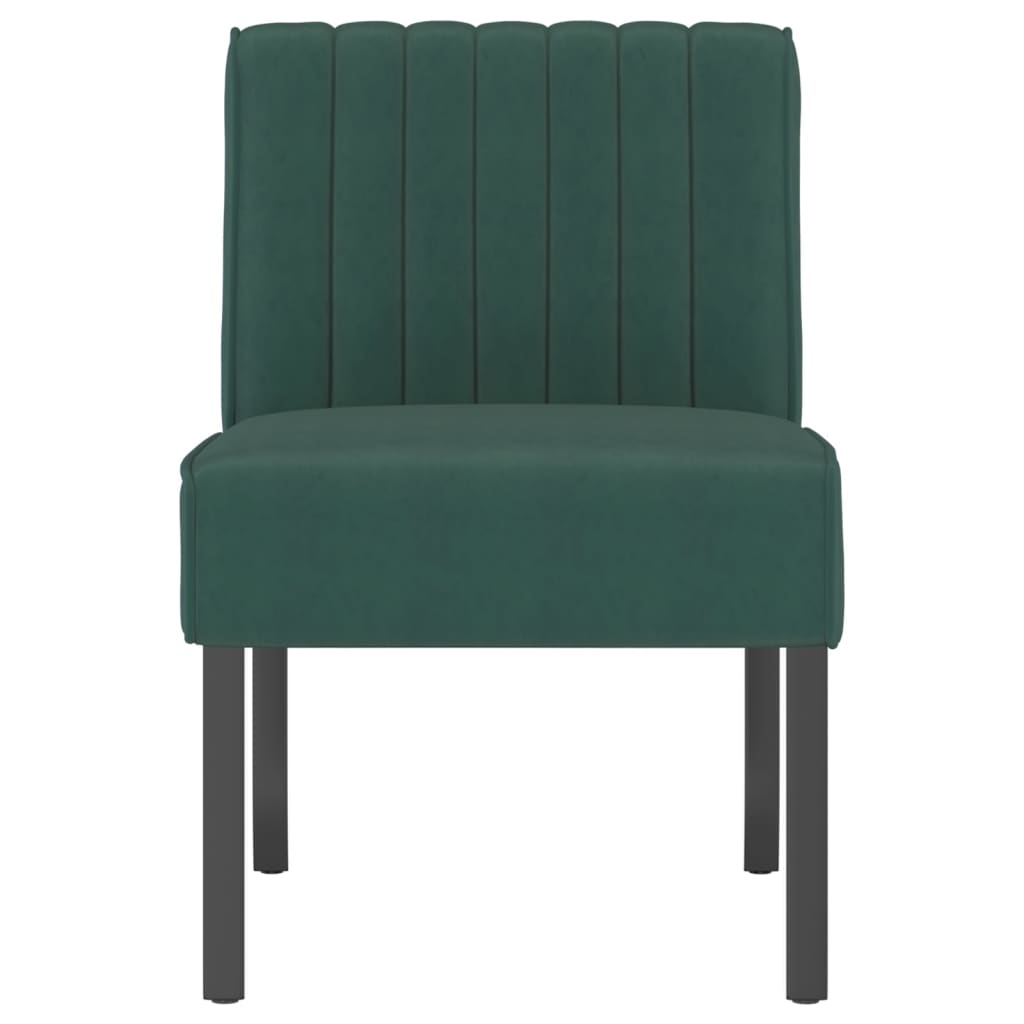 Fauteuil sans accoudoirs vert foncé velours - XIOS