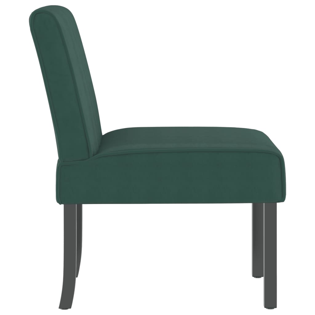 Fauteuil sans accoudoirs vert foncé velours - XIOS