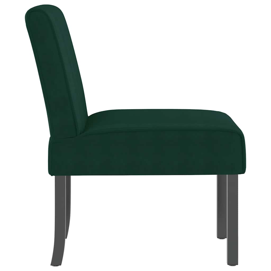 Fauteuil sans accoudoirs vert foncé velours - XIOS