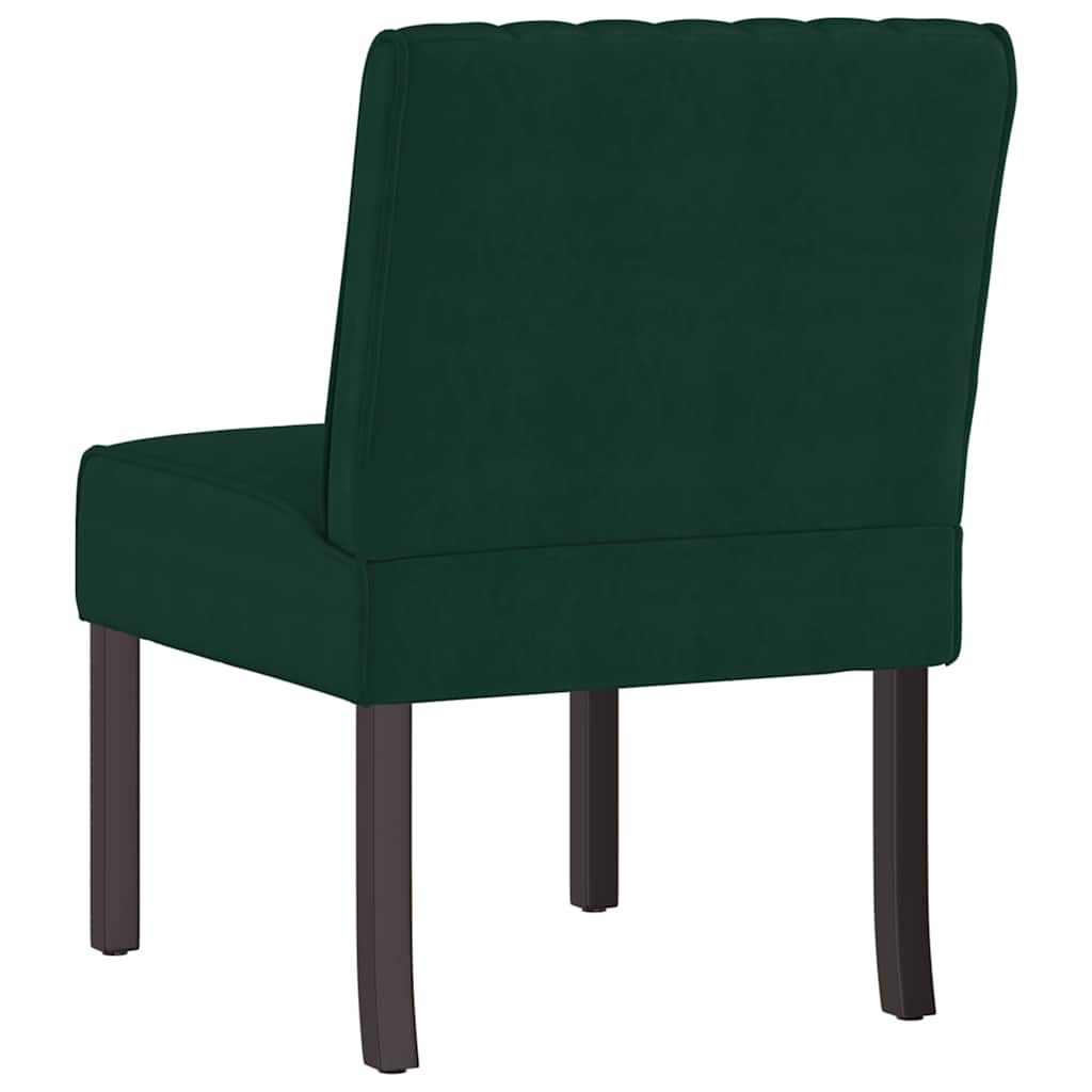 Fauteuil sans accoudoirs vert foncé velours - XIOS