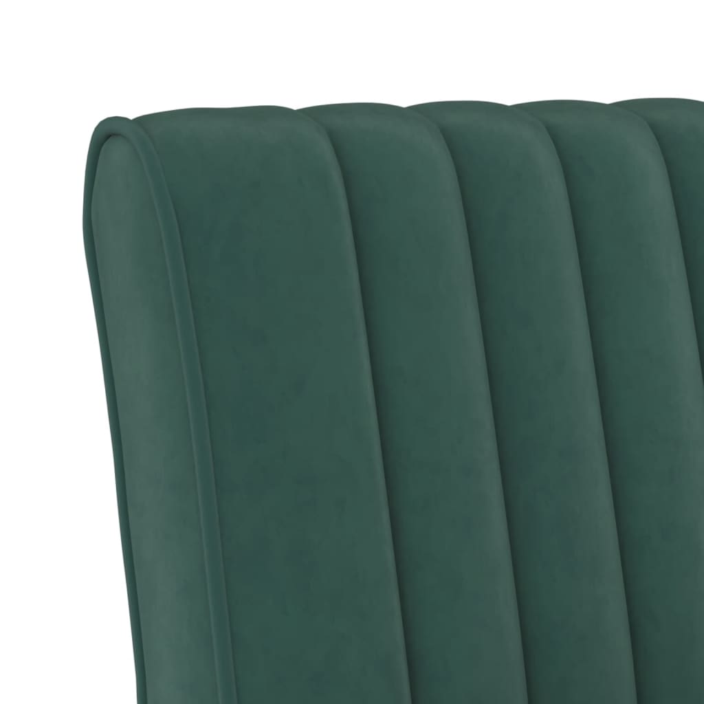 Fauteuil sans accoudoirs vert foncé velours - XIOS