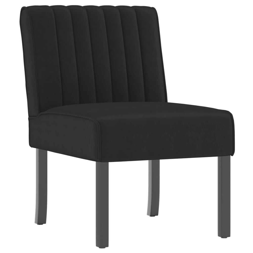 Fauteuil sans accoudoirs noir velours - XIOS