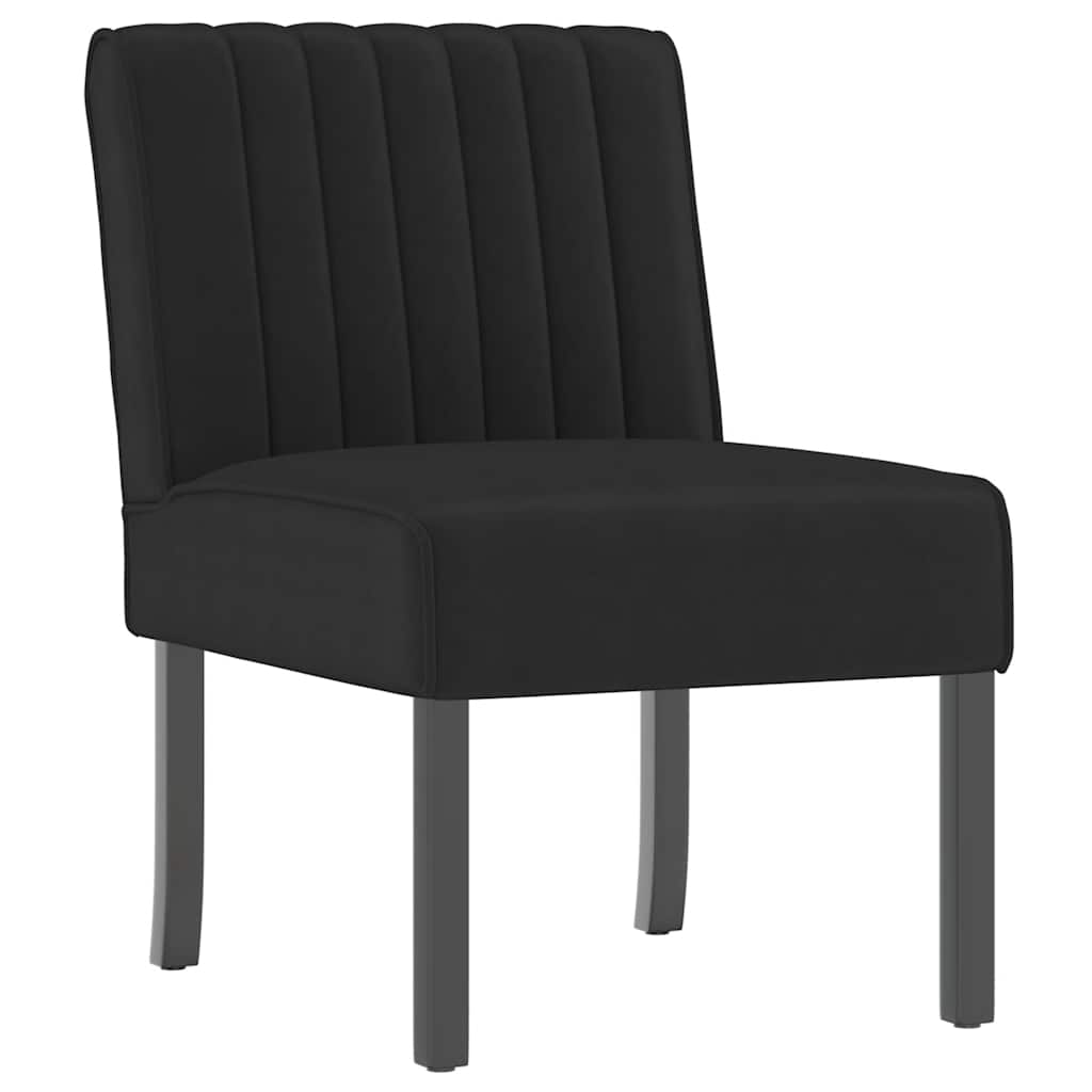 Fauteuil sans accoudoirs noir velours