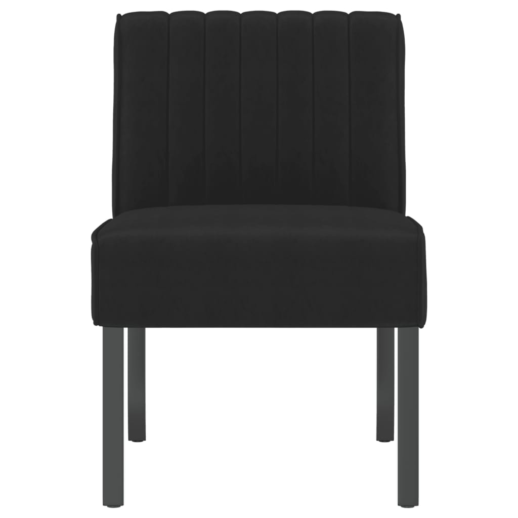 Fauteuil sans accoudoirs noir velours - XIOS