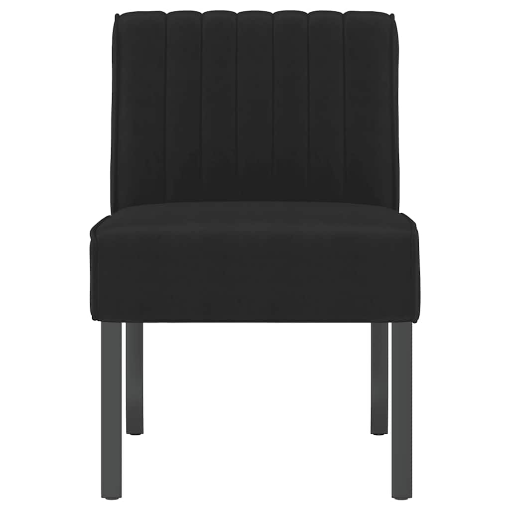 Fauteuil sans accoudoirs noir velours