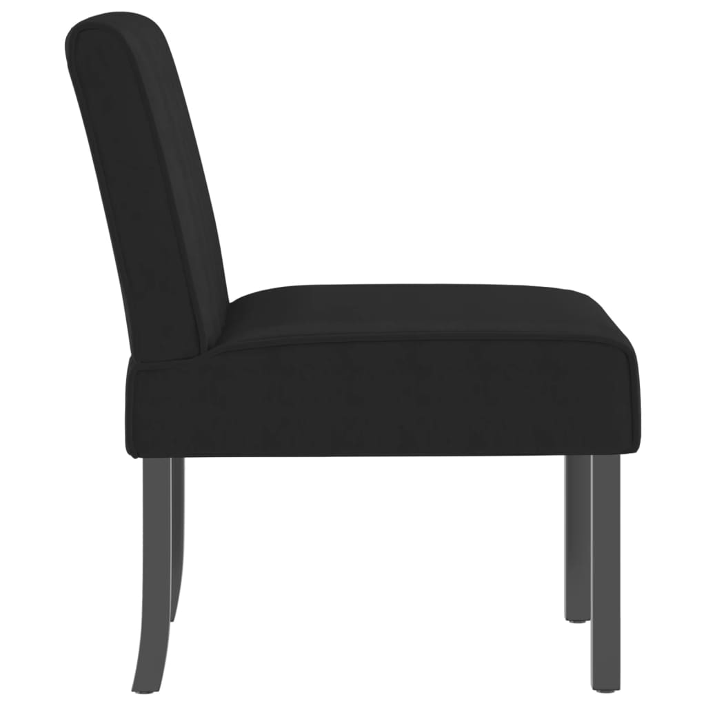 Fauteuil sans accoudoirs noir velours - XIOS