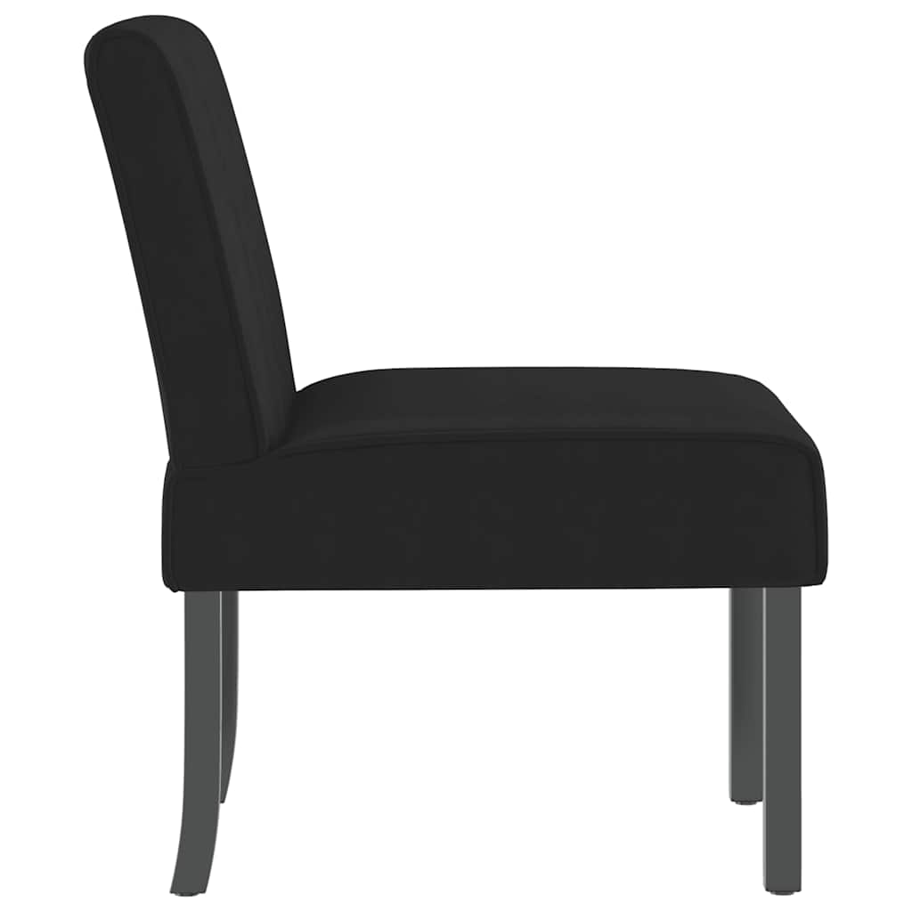 Fauteuil sans accoudoirs noir velours