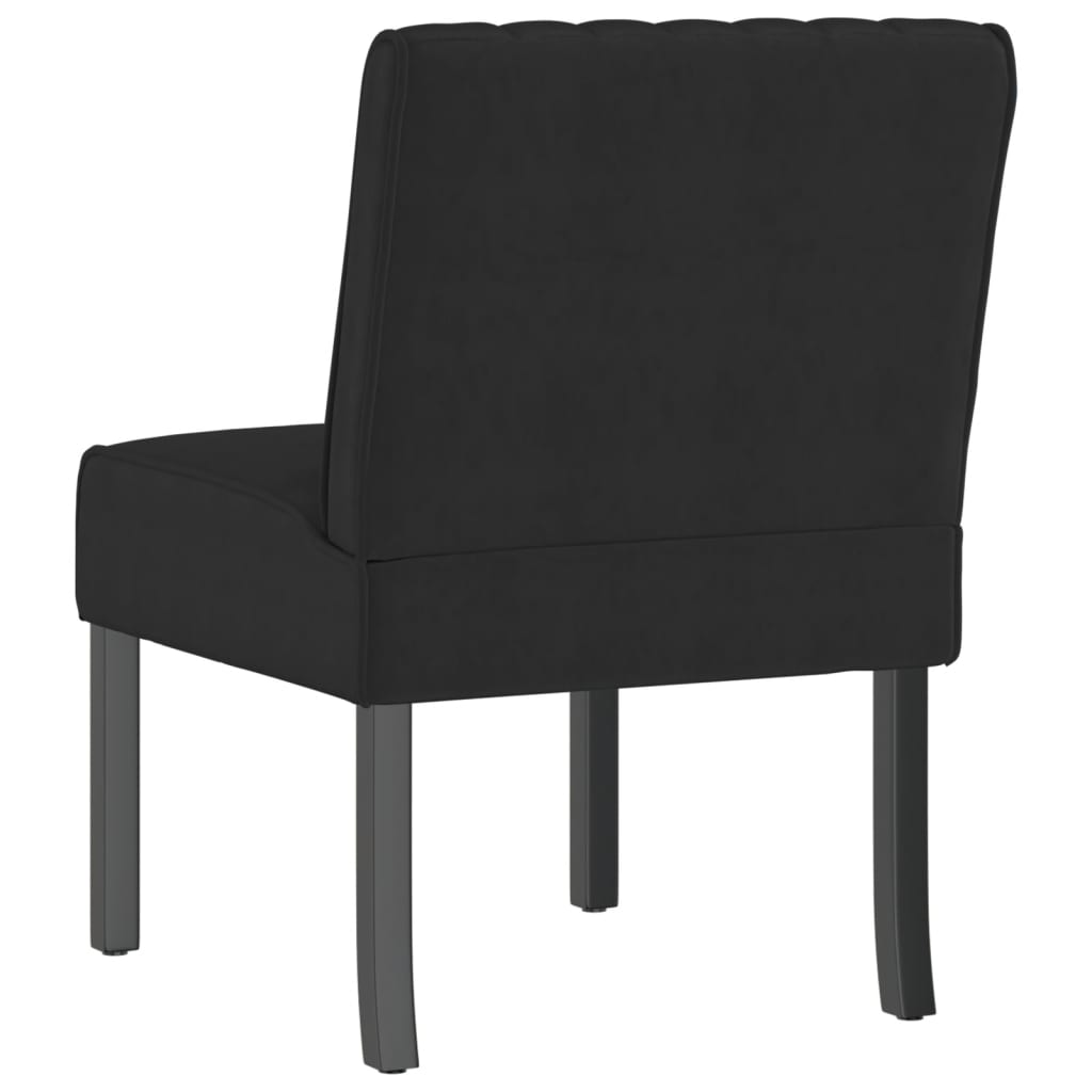 Fauteuil sans accoudoirs noir velours - XIOS